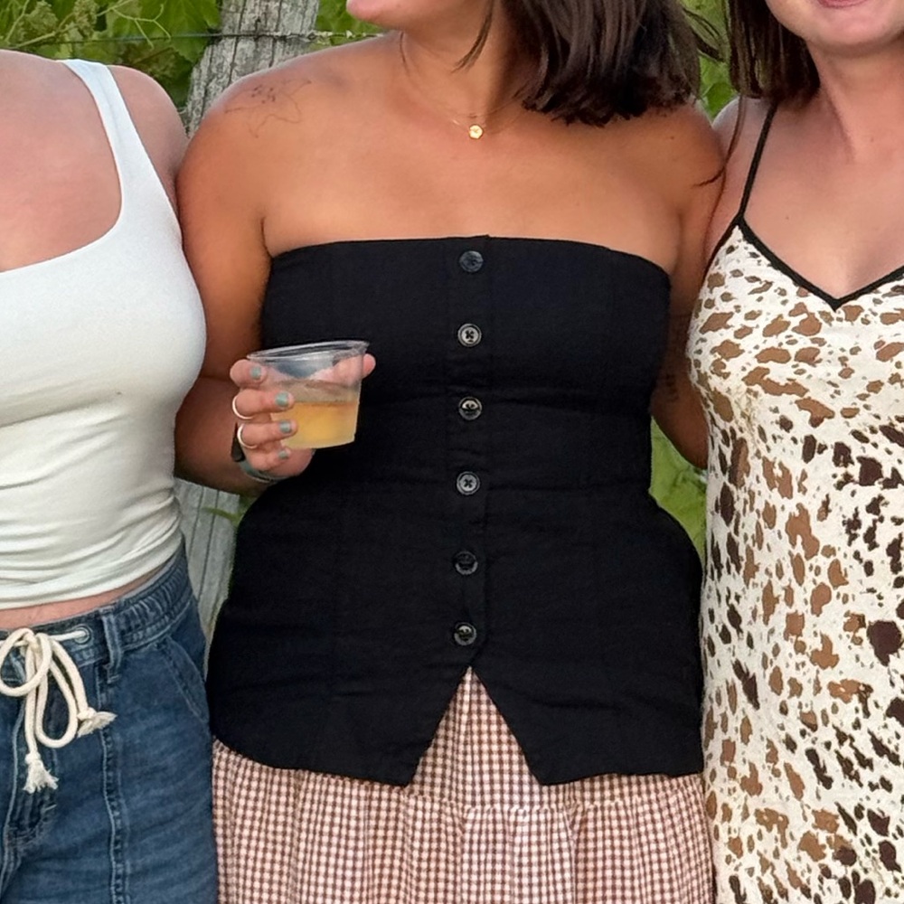 Abercrombie & Fitch Black Strapless Tank